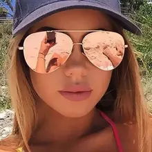 Coodaysuft Trend Fashion Flat Top Lens Mirror aviation Sunglasses Women Stylish Sun Glasses Lady Men Rose Gold Eyewear Mirror