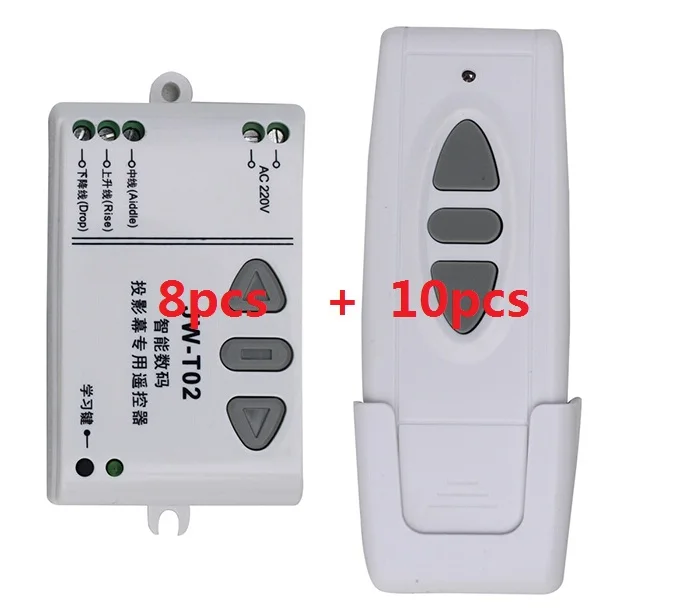 

220V wireless projection screen remote control switch projection curtain remote control switch @ 8 x Receiver+10 X Transmitter