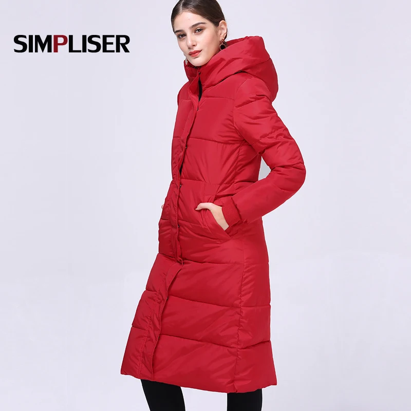 Парка с длинным капюшоном для женщин зима красный черный более размер d пальто женские толстые теплые тонкие длинные куртки плюс размер XXXL ВИНТАЖНЫЕ пальто