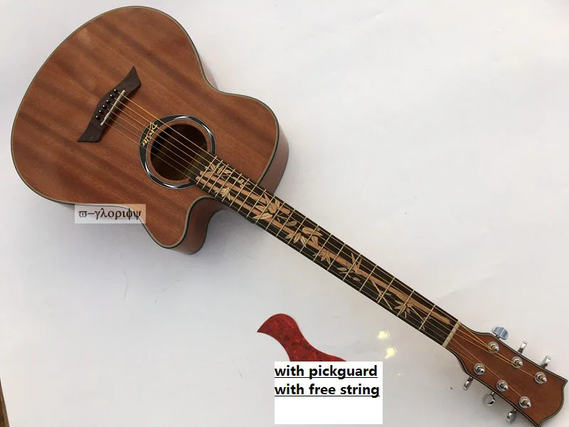 

bamboo pattern fretboard Electro acoustic guitar free string free shipping