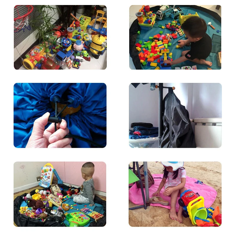 LDAJMW популярный портативный водонепроницаемый детский игровой коврик для малышей, большие сумки для хранения, органайзер для игрушек, одеяло, коробки для ковриков, уличный коврик