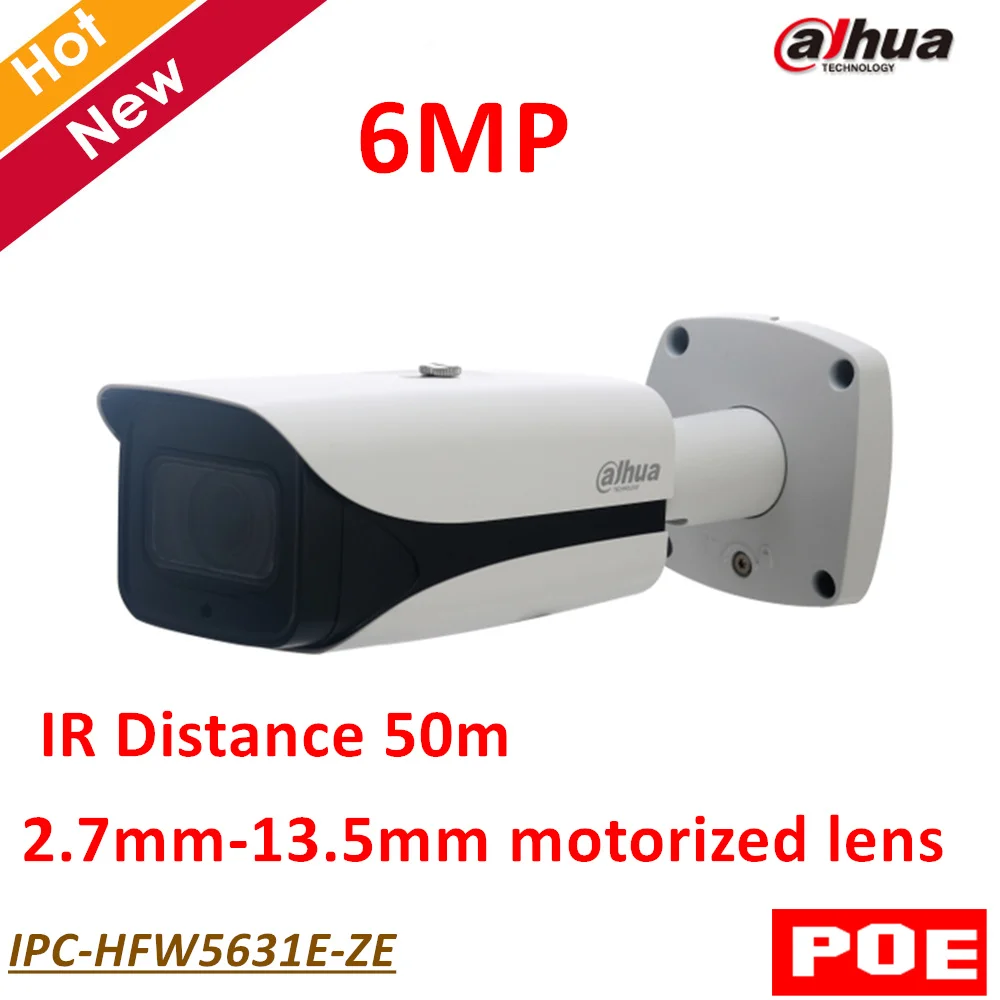 Dahua POE 6MP WDR IR Bullet Network IP Camera 2.7mm 13.5mm motorized