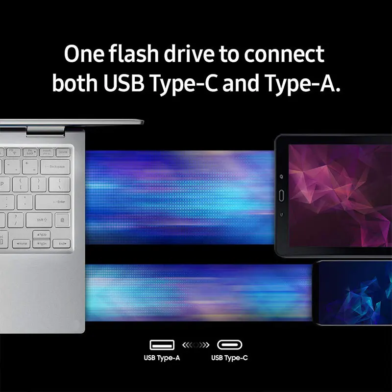 SAMSUNG DUO Plus 32 GB USB Flash Drive 64 GB Pendrive 128 ГБ флэш-памяти 256 ГБ USB 3,1 металл USB ключ U диск Тип-C 300 МБ/с