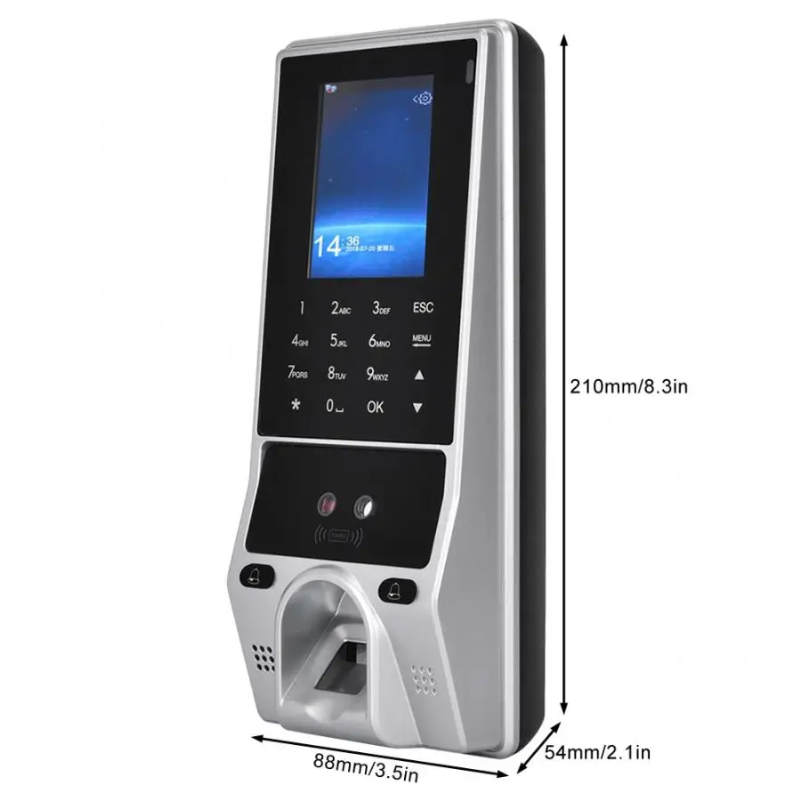 Лицо биометрическое Распознавание отпечатков пальцев ID карты контроля доступа посещаемости системы Schuifdeur Systeem 12 В 2A