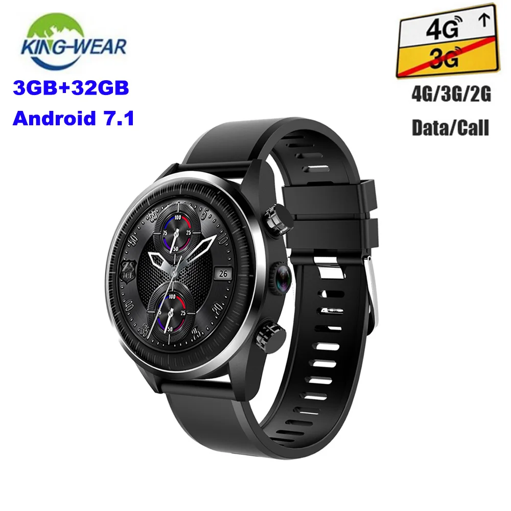 

KingWear KC05 Pro 4G Smart Watch Phone Android 7.1 OS MTK6739 Quad Core 1.25GHz CPU 3GB RAM 32GB ROM GPS Camera Sports Modes