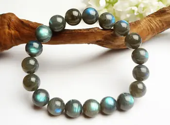 

Natural Blue Light Labradorite Gemstone Beads Woman Bracelet 9mm AAA