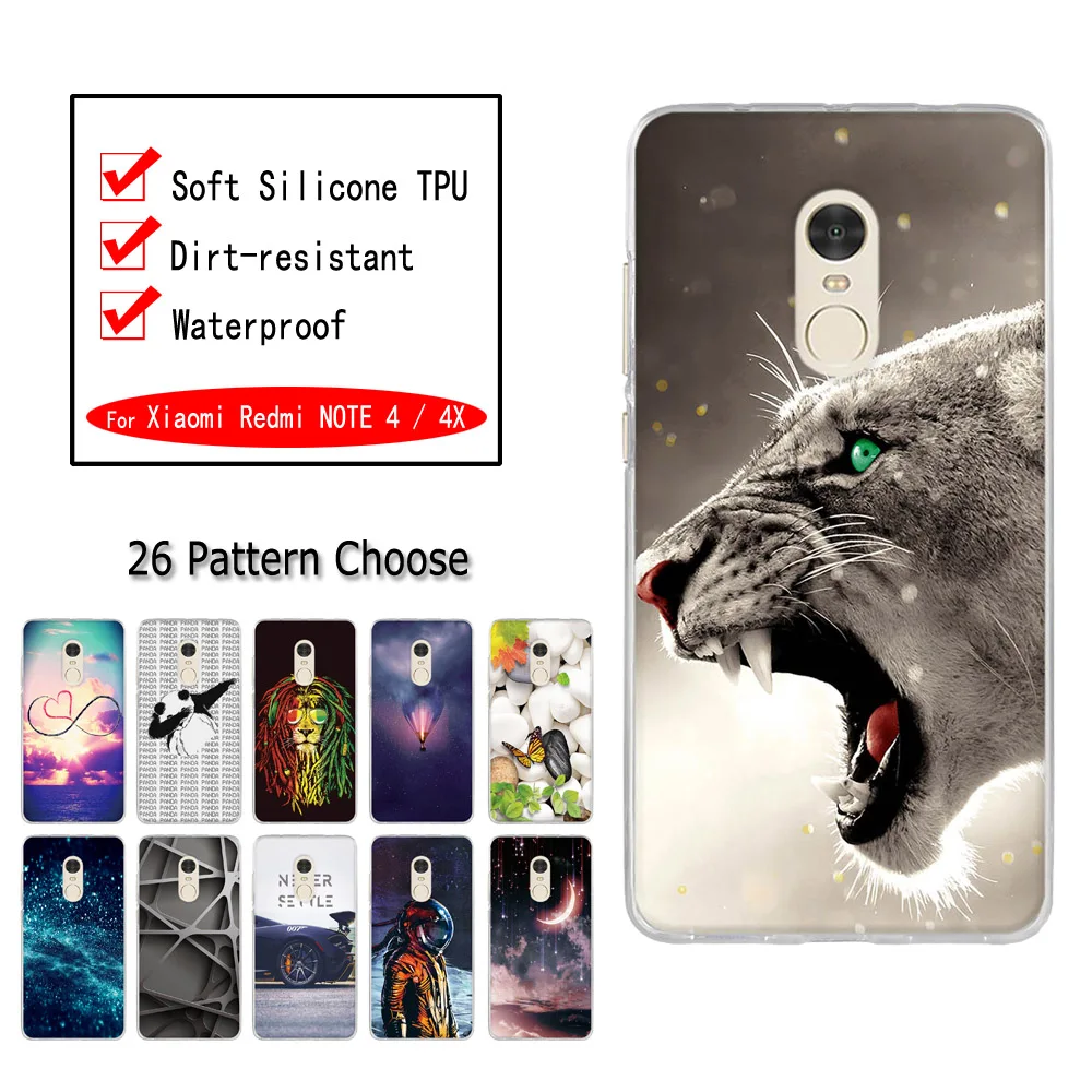 

For Xiaomi Redmi Note 4 Case Soft Silicone TPU Shell For Xiaomi Redmi Note 4x Case Cute 3D Pattern Bag For Redmi note 4 x cases