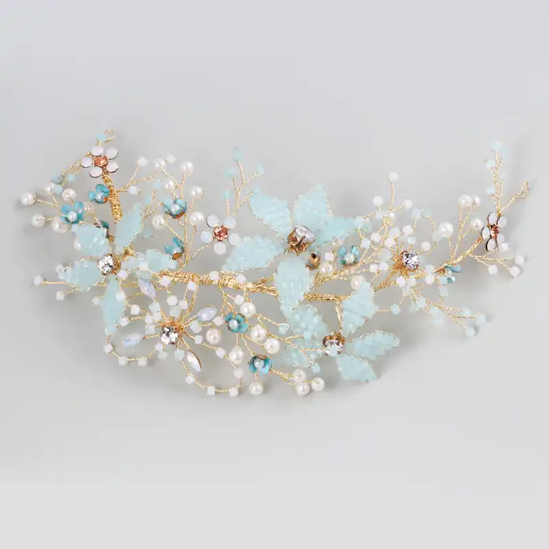light blue wedding hair accessories