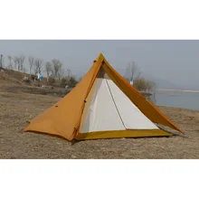 Camping Inner Tent Ultralight 3-4 Person Outdoor 20D Nylon Sides Silicon Coating Pyramid Large Tent Camping 4 Season