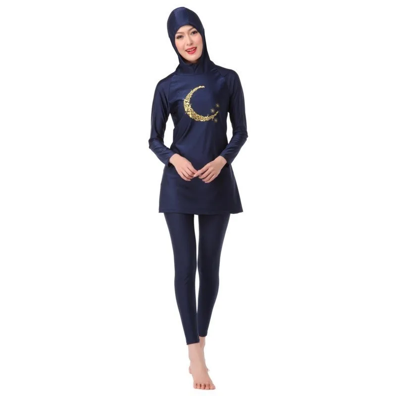 Modest Women Muslim Burkini Long Sleeve Swimwear Islamic Lady's Beachwear N24