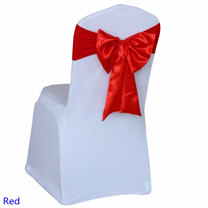 Red colour chair sash Butterfly style satin sash with lycra sash fit