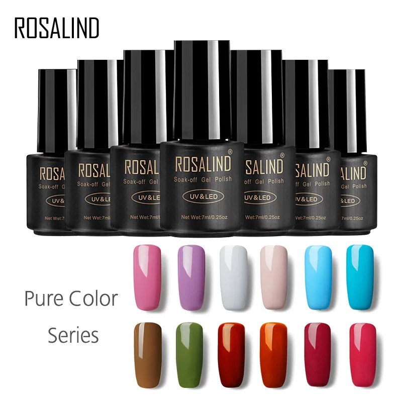 

ROSALIND Gel 1S 7ML Pumpkin Gorgeous Color Nail Gel Polish Vernis Semi Permanent Top Coat Base Coat Gel Nail Varnishes
