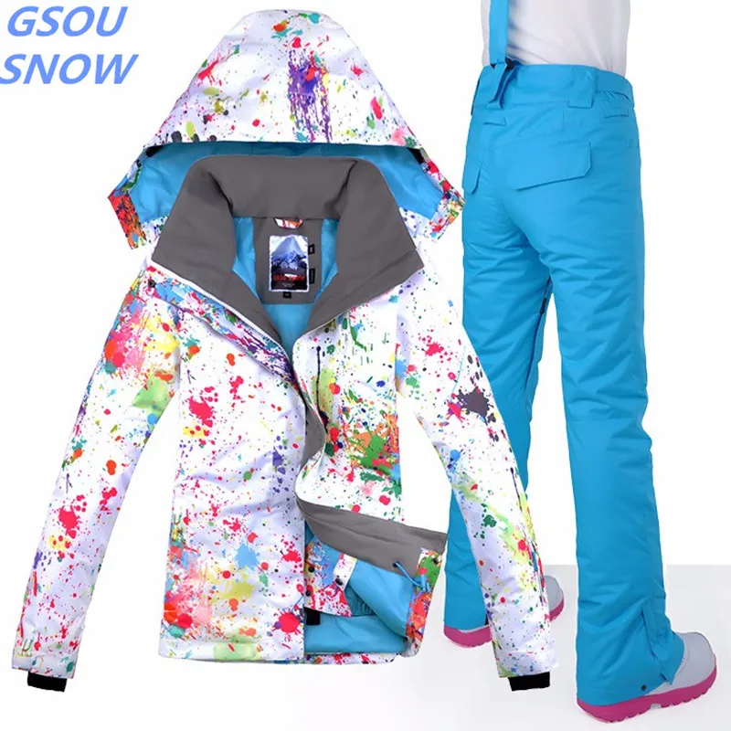

2018 new brand 10k women ski suit waterproof ski jacket winter outdoor skiing Snowboard suit jacket pants Set snow clothes