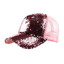 Женская спортивная дышащая сетчатая блестящая Кепка с блестками черная регулируемая наружная фитнес-Кепка