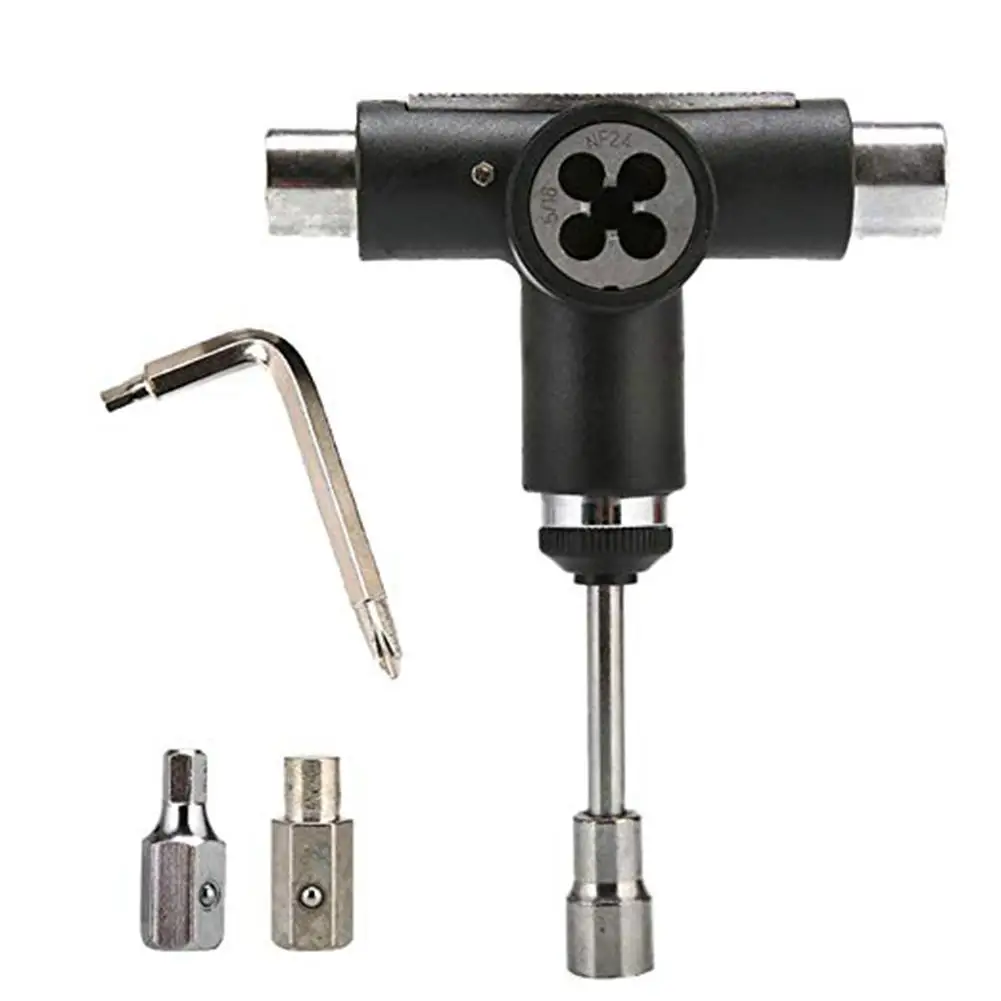 

Skateboard Wrench Skateboard Repair Kit Semi-automatic Tool Skate Board T-shape Multifunctional Roller Skate Heavy Duty Wrench