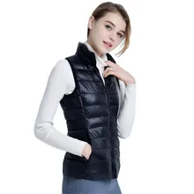 Autumn Winter Lightweight White Duck Down Vest Women O-Neck Ultra Light Warm Waistcoat Female Sleeveless Coat Puffer Jacket