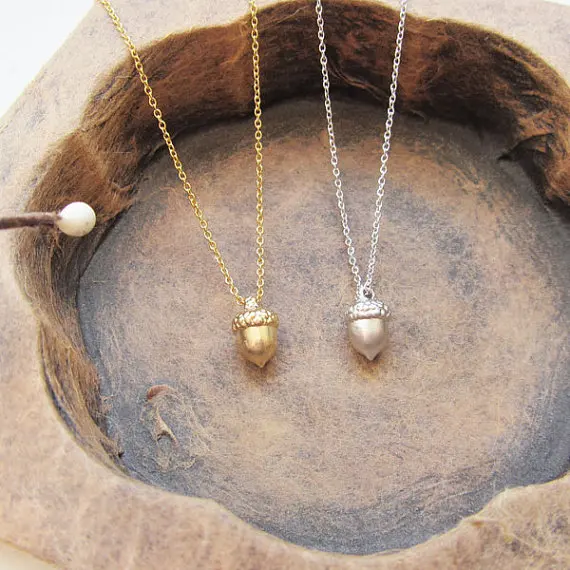 

Ice Age Oak Acorn Necklace Minimal Pine Cone Necklace Cute Cartoon Pinecone Necklace Solid Squirrel Nut Bullet Necklaces