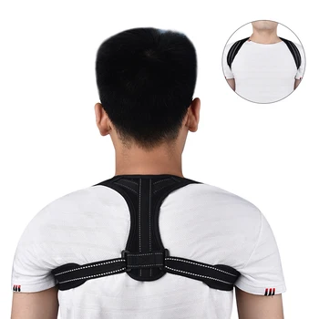 

Adjustable Black White Posture Corrector Corset Women Men Back Support Brace Posture Correct Belt