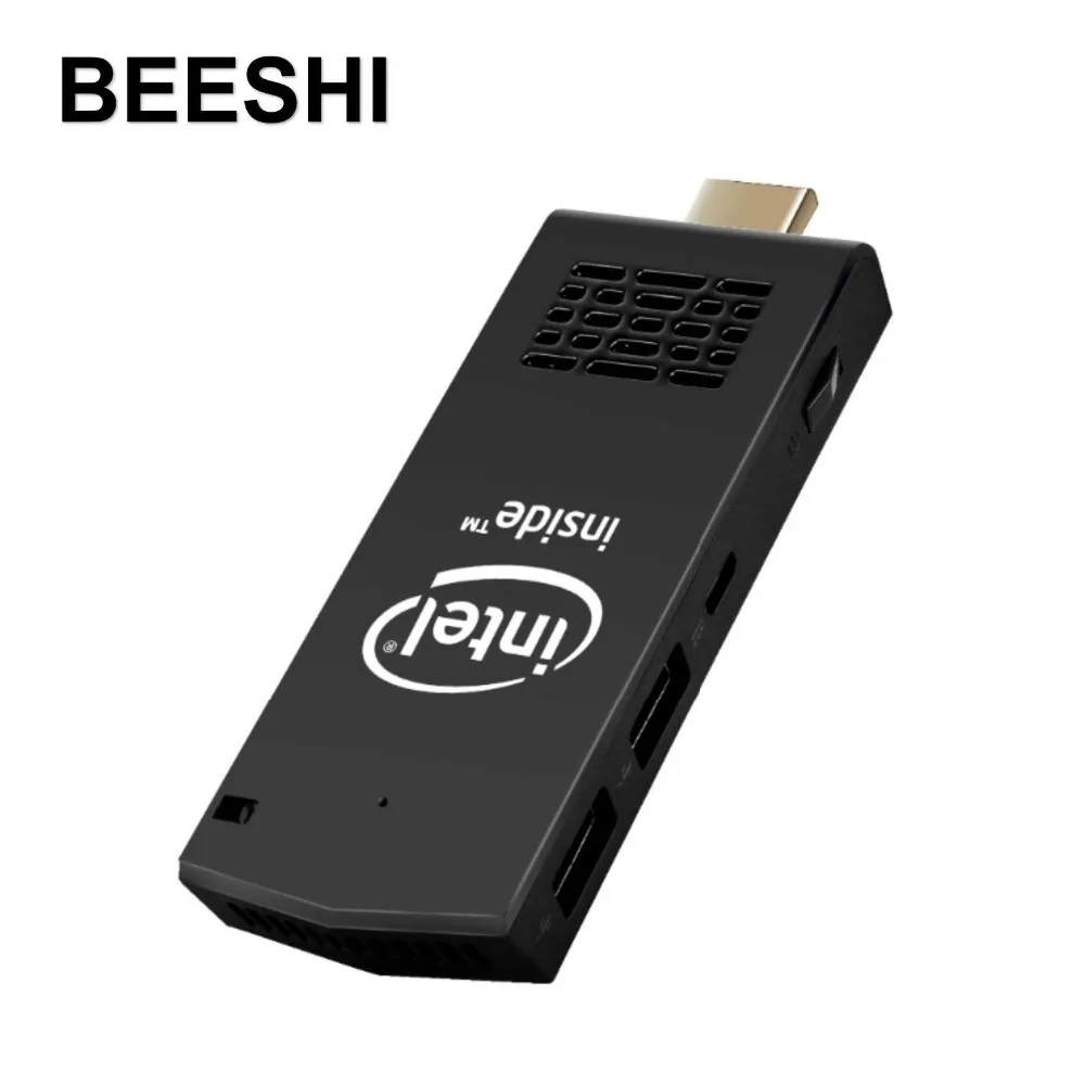 Beeshi Мини ПК ультра тонкий Windows 10 OS ТВ коробка для Intel компьютер PC ТВ 4 ядра Z8350 Bluetooth 4,0 2 ГБ/32 ГБ Computado Мини ПК