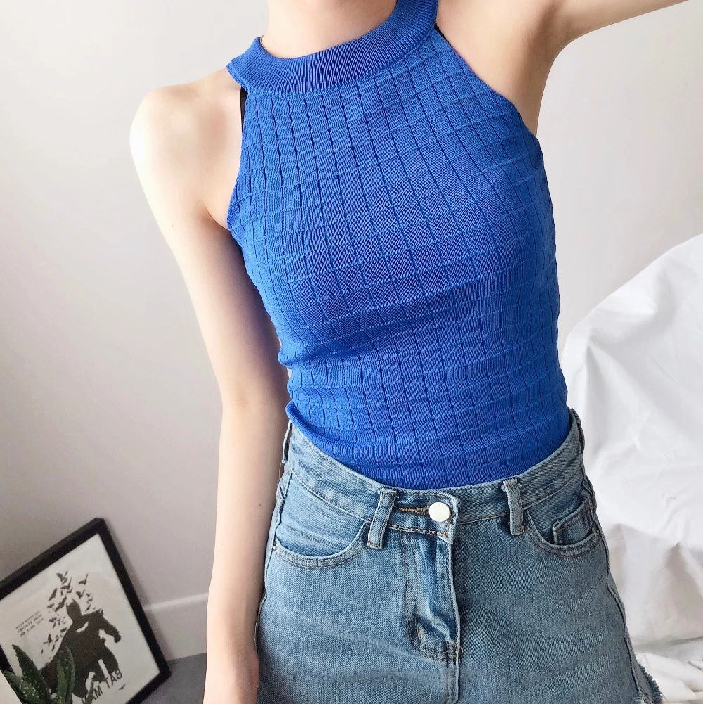 knitted halter top
