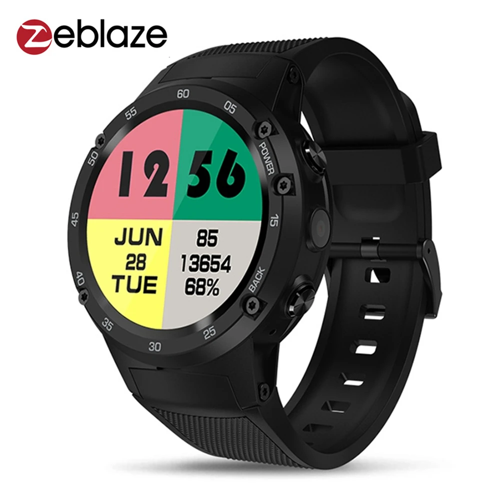 Zeblaze THOR 4 Smartwatch Phone 4G 1 39 дюйма Android 7 0 ГБ ОЗУ 16 Гб ПЗУ GPS умные часы 5.0MP камера 580 мАч