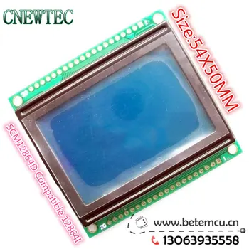 

1PCS 5V SCM12864D Compatible 12864I Graphic Blue Color Backlight LCD Display module KS0107 Compatible Controller 54*50mm New