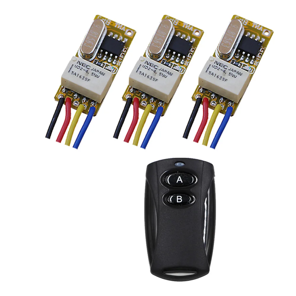 Two Buttons Relay Switches RF Remote Switch 3.6V 4.5V 5V 6V9V 12V