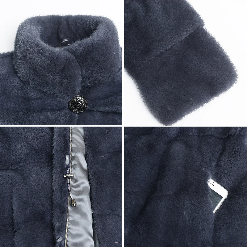 HDHOHR новая норковая шуба женское Высококачественное натуральное пальто из норки Зимняя одежда для отдыха теплая роскошная женская меховая парка