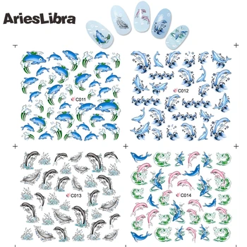 

AriesLibra Nail Art Water Transfer Sticker Cute Dolphin Nail Sticker for Beauty Manicure Decor Tool Nail Decoration