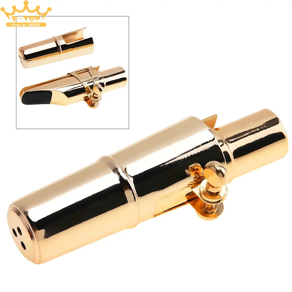 

Gold Musical Instrument Accessories Alto Sax Saxophone Mouthpiece with Ligature and Cap
