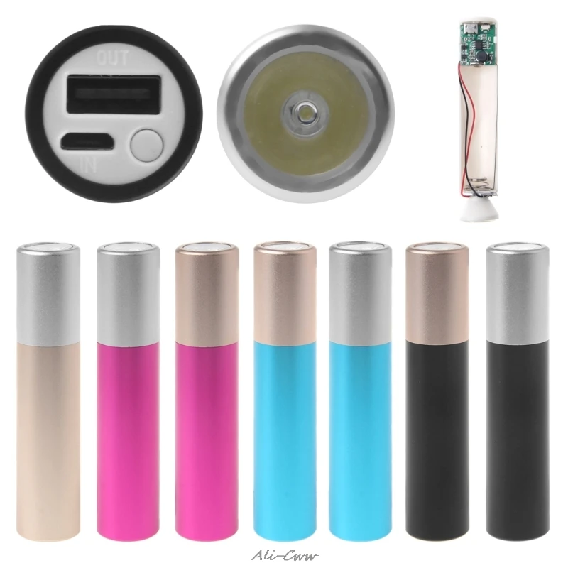 

Portable 1x 18650 Battery Charger DIY Power Bank Case USB Output Single flat head Flashlight For iPhone Samsung Cell Phone