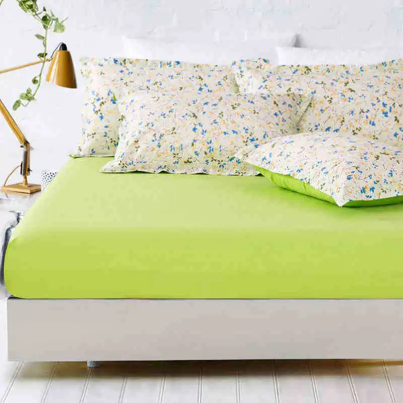 100 Cotton Solid Bed Sheet High Quality Elastic Mattress Cover