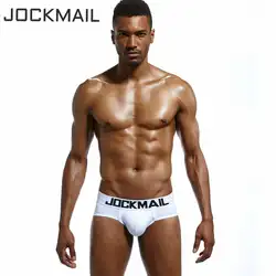 Бренд jockmail Classic basics хлопковое мужское белье Плавки-трусы Пестрое нательное белье Пенис мешочек Низкая талия Слип трусы мужские сексуальные