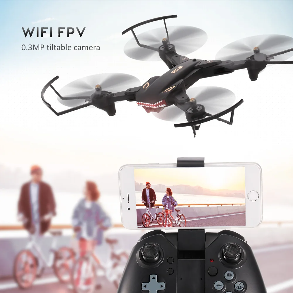 

VISUO XS809S 0.3MP Camera Drone Wifi FPV Foldable Selfie RC Drone Altitude Hold G-sensor Quadcopter with Extra Battery Dron