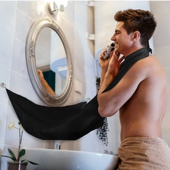 

New The Beard Bib Apron Facial Hair Trimmings Men Beard Cape Sink Home Salon Tool Shaving Cloth