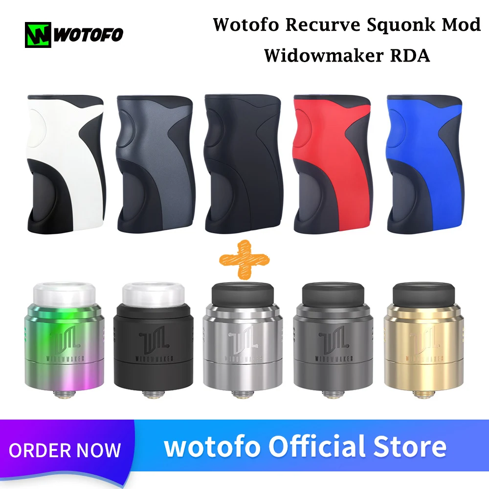Original Wotofo Recurve Squonk Mod Box Electronic Cigarette With Widowmaker RDA Fit 18650 20650 20700 21700 Vape |