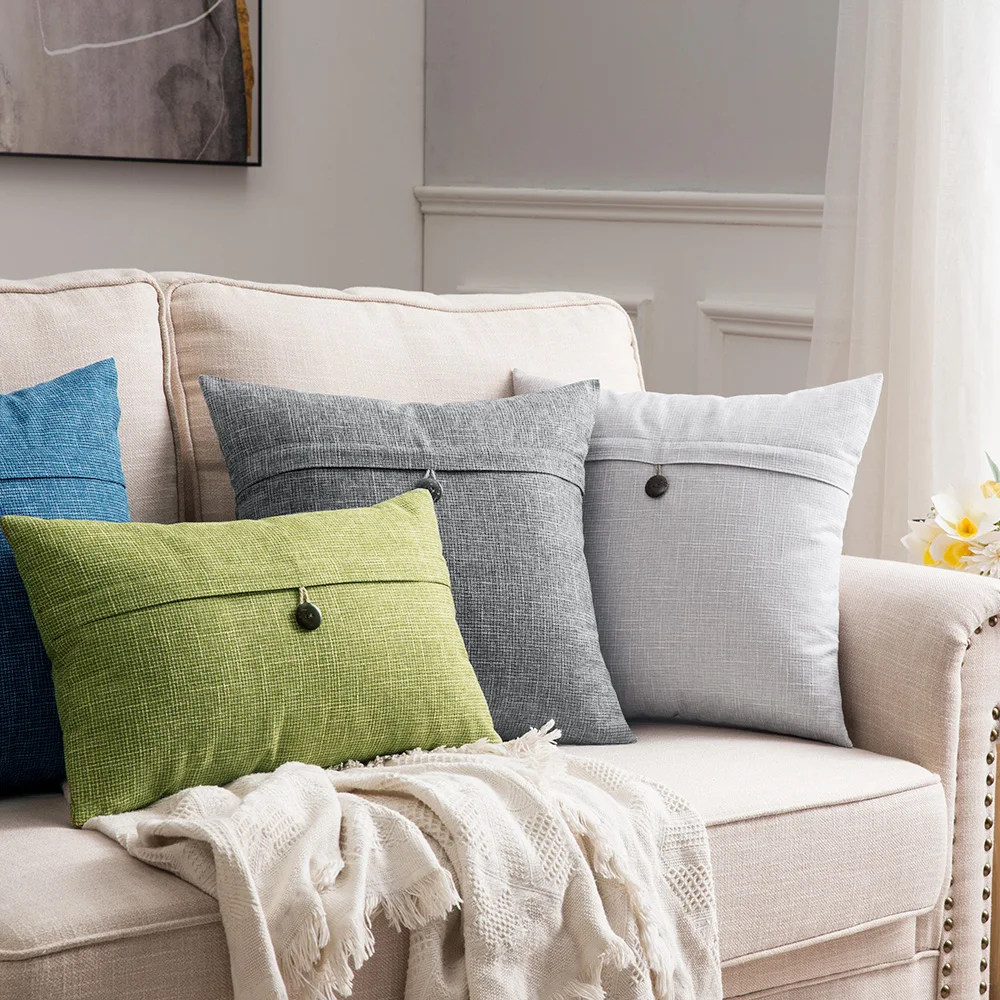 Декоративные поясничные наволочки для подушек в деревенском стиле, льняные наволочки для подушек, винтажный декор, наволочки для дивана, дивана