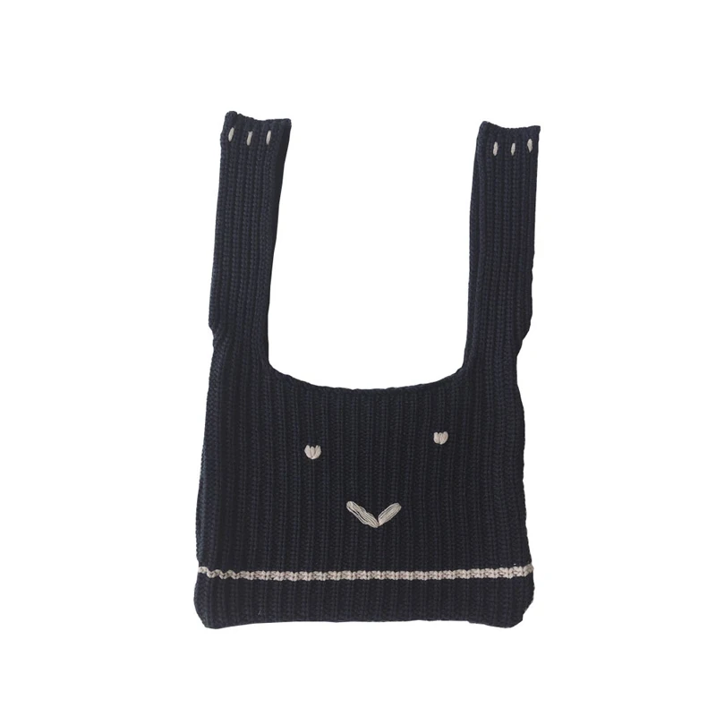 Autumn Winter Women Cute Weave Handbag INS Popular Female Mini Shoulder Bags Girls Travel Knit  Bolsa Lady Braid Tote Bag SS3429 (2)