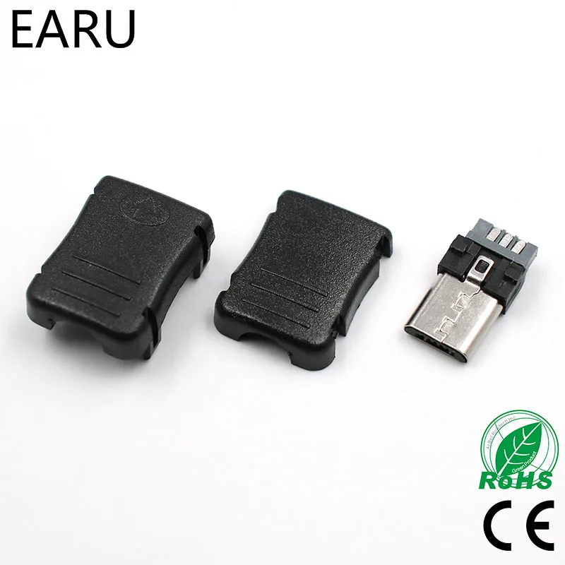 10 шт. штекер Micro USB 5 Pin T Port с пластиковой крышкой для DIY Прямая поставка адаптер