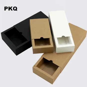 

10 sizes Large small white Kraft paper gift box and packaging box,Black wedding favour drawer gift box,white gift packaging box