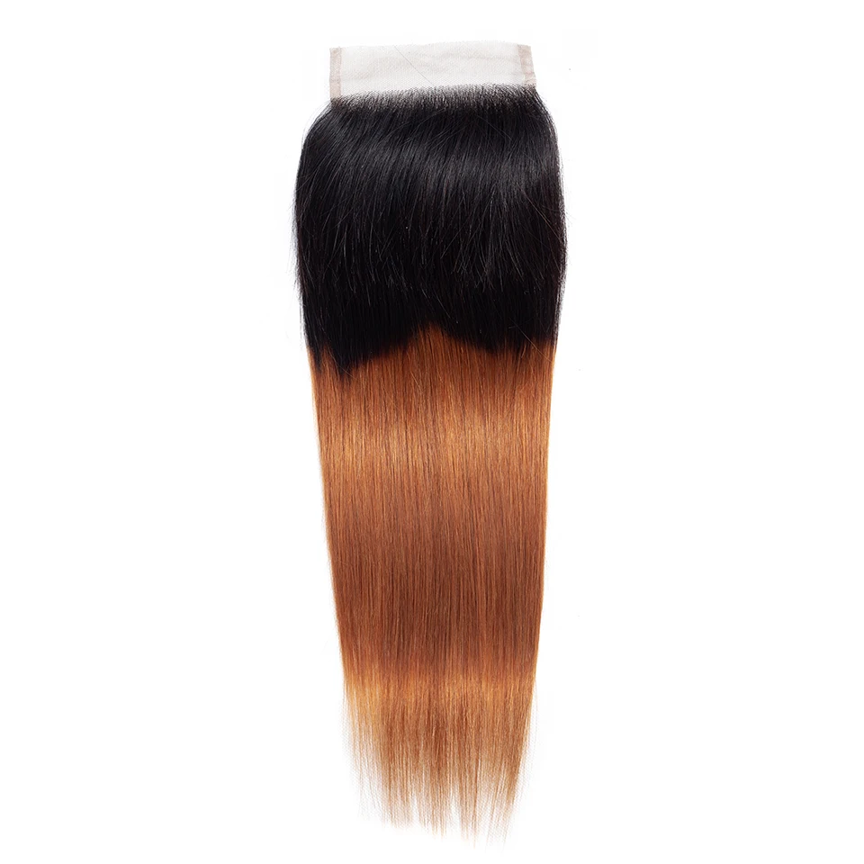 Trama do Cabelo Brasileiro do Cabelo Bundles com Fecho Pacotes com Fechamento Queenlike Humano Weave Não Remy Reta Cabelo Ombre 3 4 100% 7 Humano Brasileiro Do Cabelo Weave Bundles Com