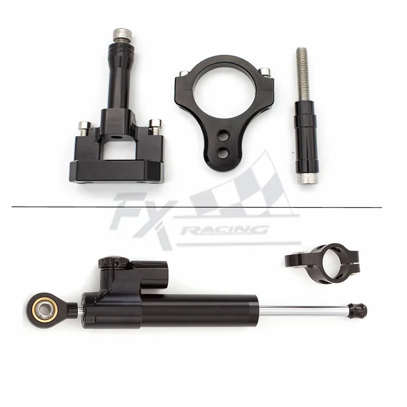 CNC Aluminum Motorcycle Steering Damper Stabilizer Mount Kit Bracket