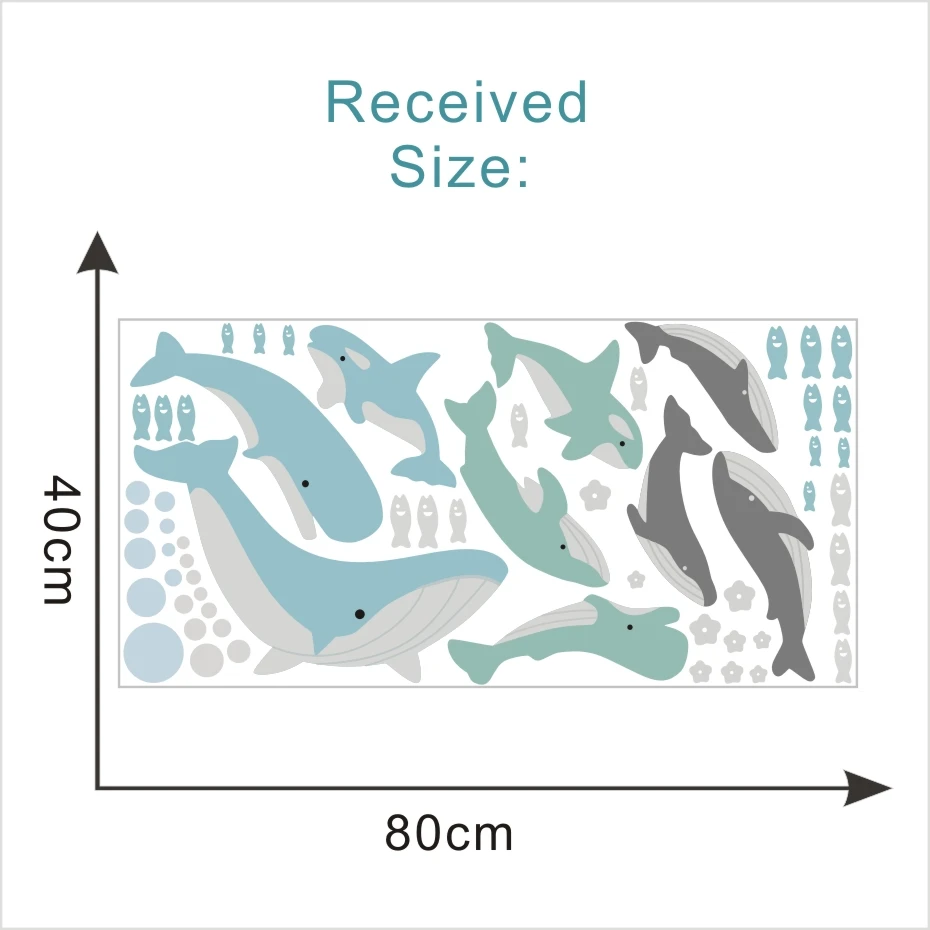 Cartoon Whale Wall Art Decals