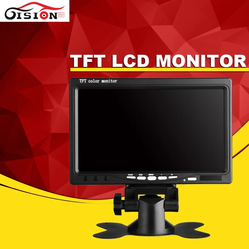 

Full Color Player 7inch HD Digital Screen Vehicle Monitor Rearview Function CCTV TFT LCD Monitor Free Shipping