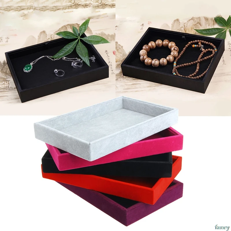 Jewelry Box Аксессуары box бархат Ювелирные изделия Кольца Серьги демонстрационная Витрина Организатор лоток Box подарок для свадьбы дня рождения