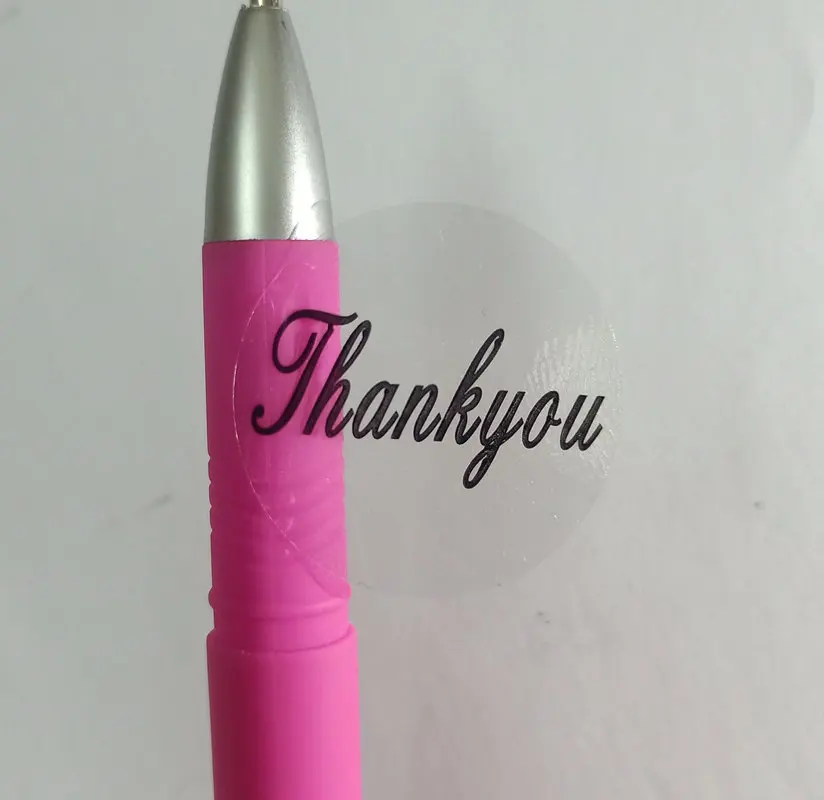 

100PCS Transparent thank you Label Sticker Circular Sealing Label Sticker PVC Transparent DIY Label Diameter 25mm