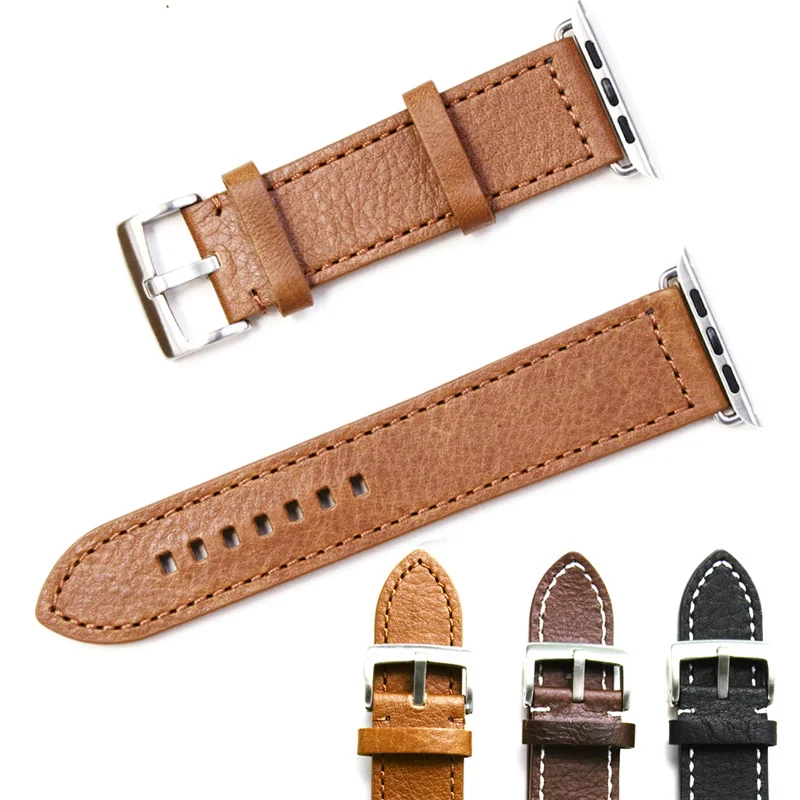 

Retro Style Genuine Leather Strap For Apple Watch iWatch 42mm 38mm Vintage Real Leather Watch Band For Apple Watch Series 3 2 1