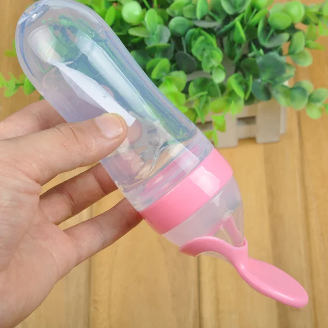 Mambobaby Safety Silicone Baby Bottle With Spoon Fo