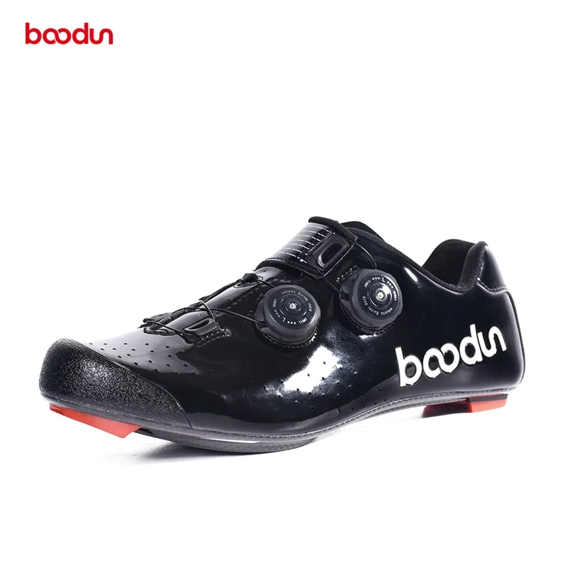 Boodun Road ciclismo zapatos fibra de carbono bicicleta zapatos hombres auto-bloqueo carreras transpirable ultraligero profesional bicicleta zapatillas