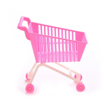 

Plastic Simulated Mini shopping cart Set Dollhouse Miniatures 1:12 Accessories Doll House Mini Accessories